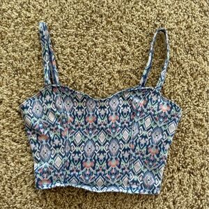 Hollister Multi-Patterned Cropped Tank Top